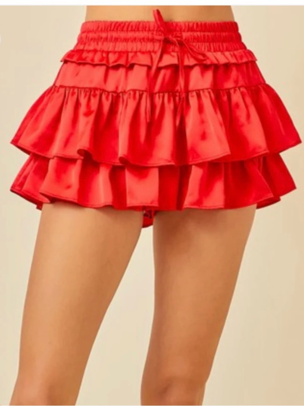 NWT DAY + Moon Red Ruffle Tiered Skort